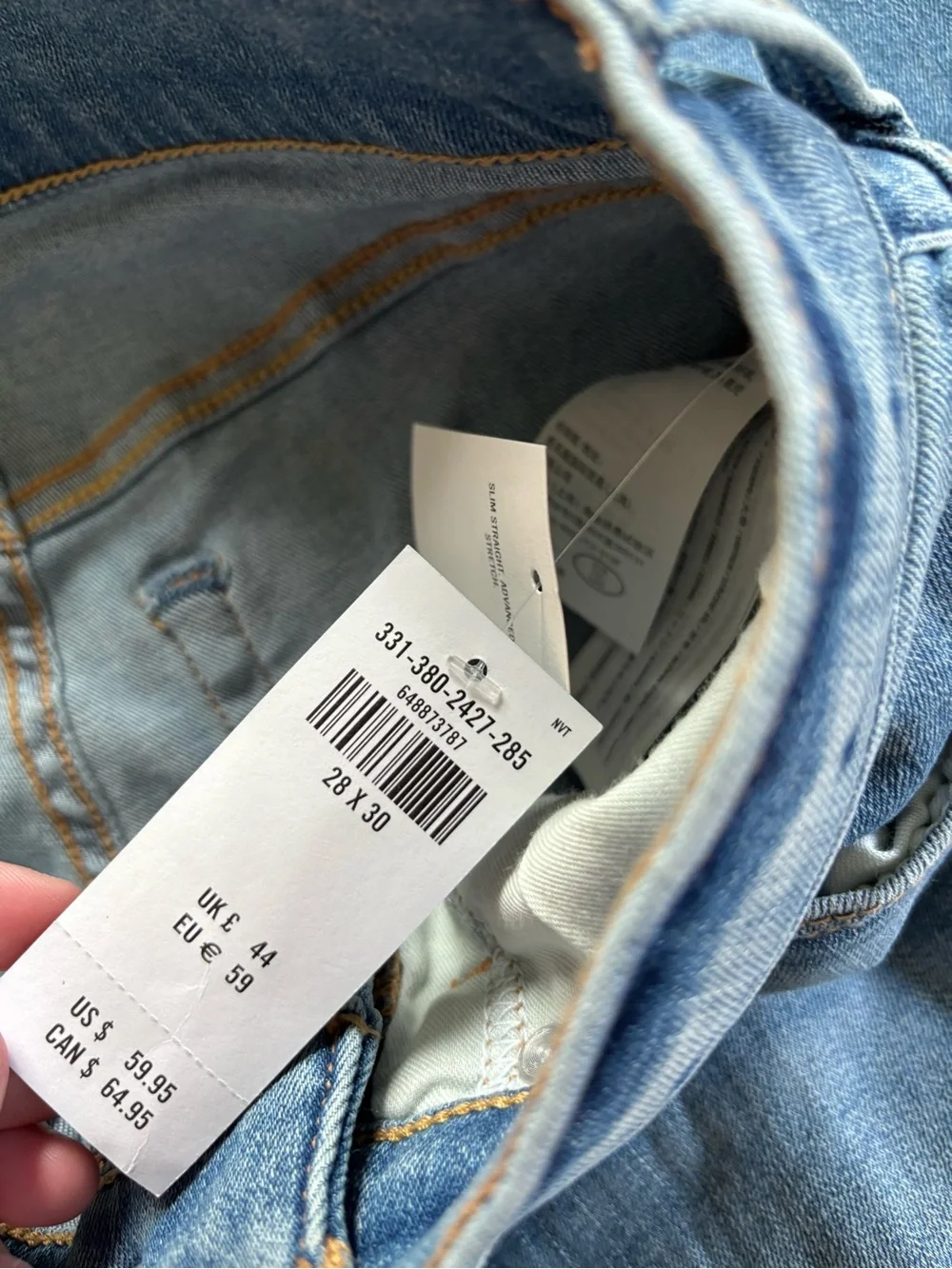 NWT Hollister Men’s Slim Straight Jeans W28 L30
